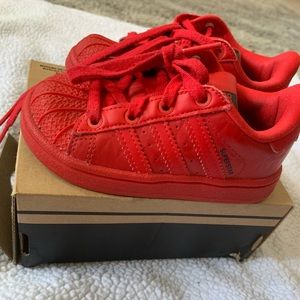 Toddler boy red adidas original shoes
